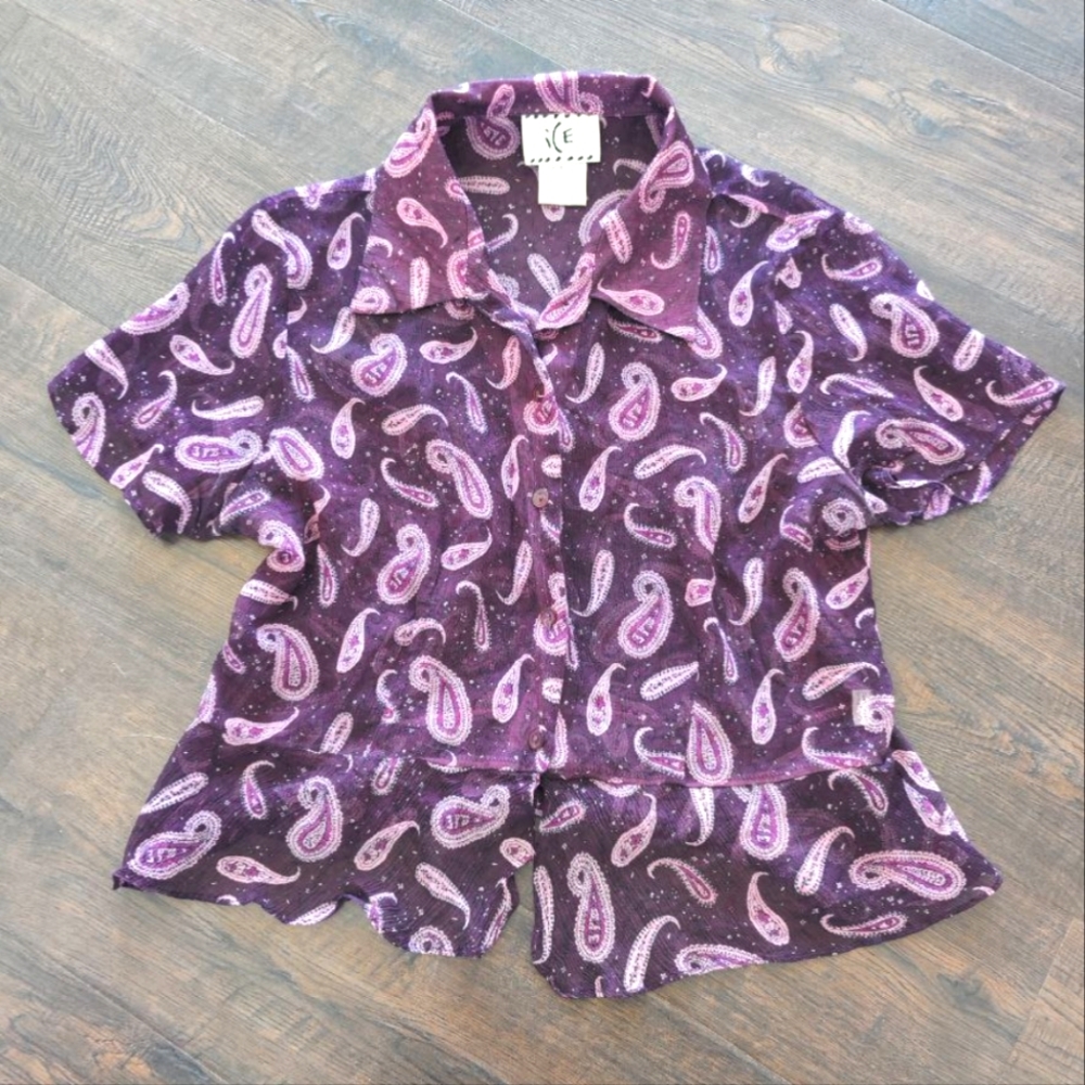 Vintage Paisley Silk Blouse